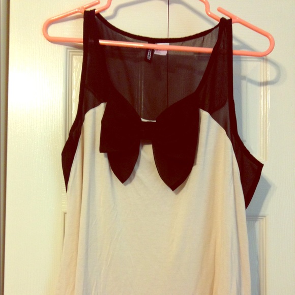 Cream and black tank top