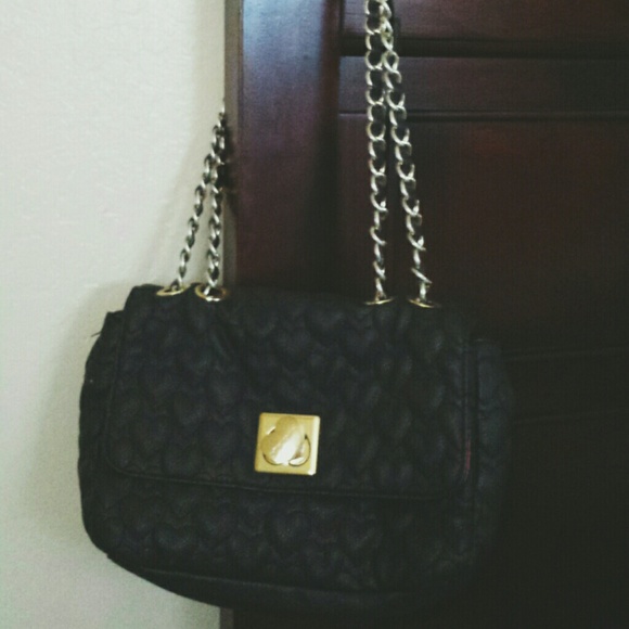 BETSEY JOHNSON HEARTED BLACK PURSE