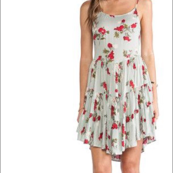 Free People Circle of Flowers Sage Combo Dress