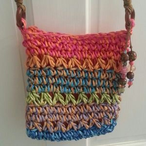Knitted beach purse