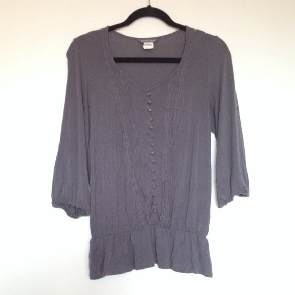 Gray Button Top