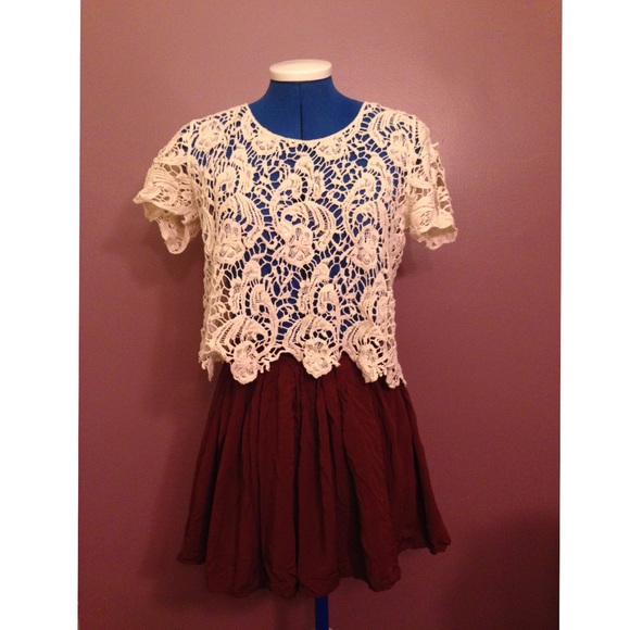 Brandy Melville Burgundy Saci Skirt