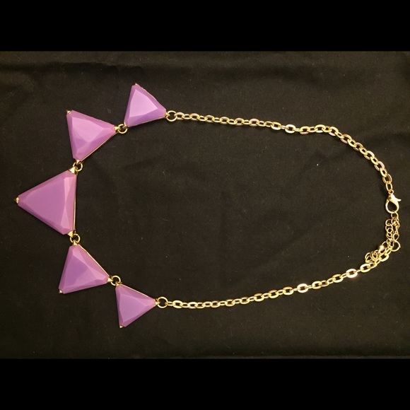Purple triangle statement necklace