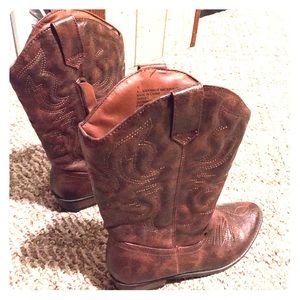 Brown cowboy boots