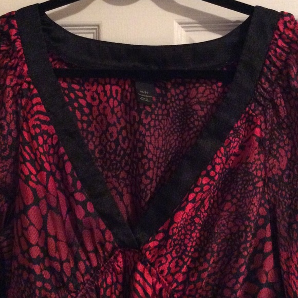Plus so 18/22 mixed animal print red & black dress - Picture 3 of 4