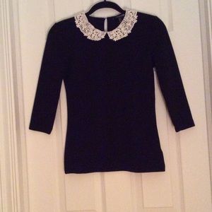 Black half sleeve top