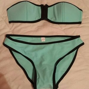 Mint/blue triangl inspired bikini