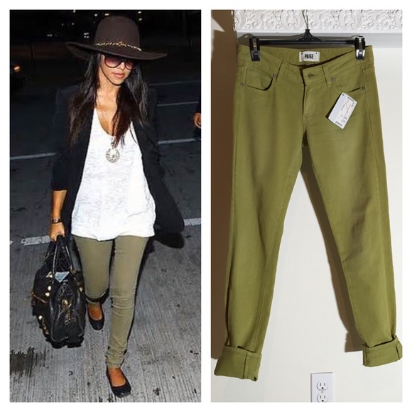 ⛔️SOLD⛔️Paige olive skinny jeans