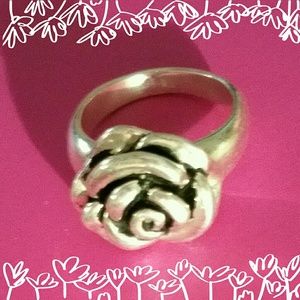 Real Silver Rose Ring