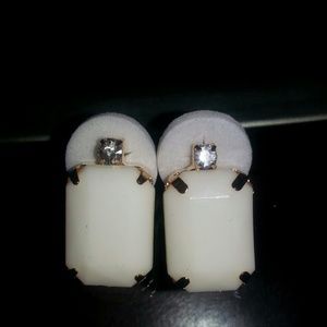 Ivory and Diamonique Earrings
