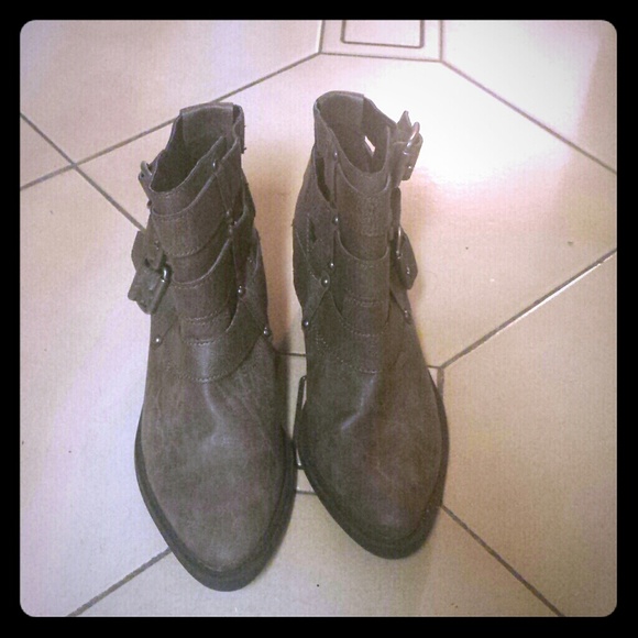 Cut Out Brown Booties