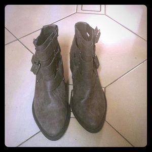 Cut Out Brown Booties