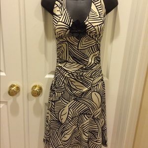 Black and cream cocktail dress