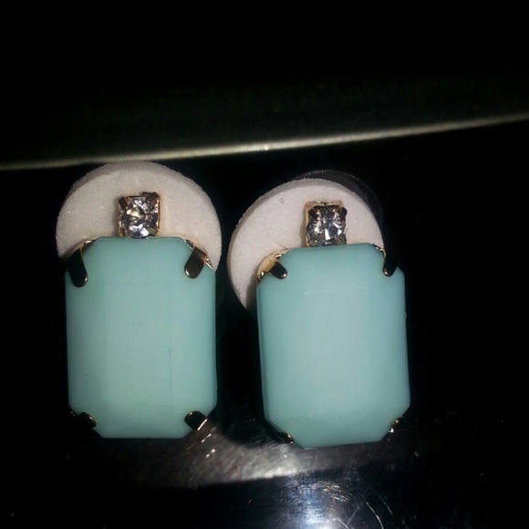 Turquoise and Diamonique Earrings