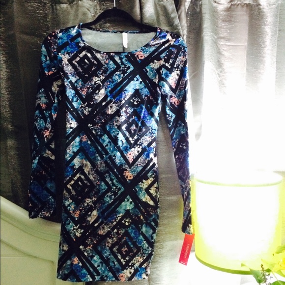 BLUE long sleeve dress.