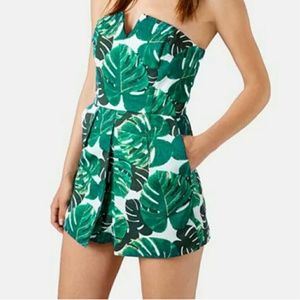 Topshop Palm romper playsuit *hard to find print*