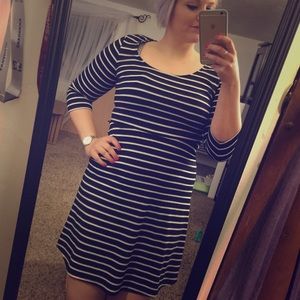 Black and White Striped Dress