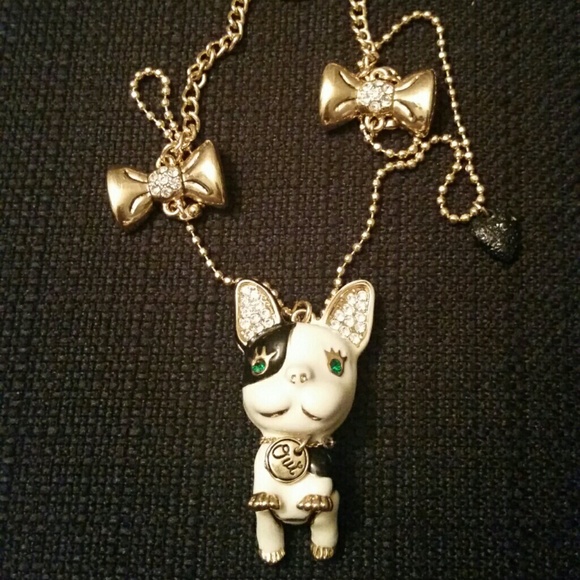Betsey Johnson French Bulldog Long Necklace