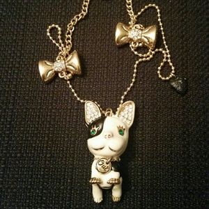 Betsey Johnson French Bulldog Long Necklace