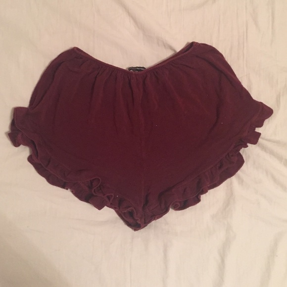 Dark red shorts