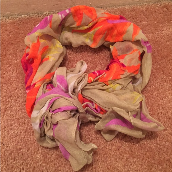 Beige Floral Scarf - Picture 1 of 2