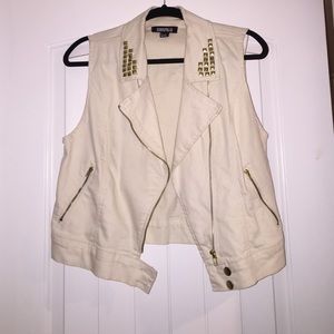 Ivory Denim Vest