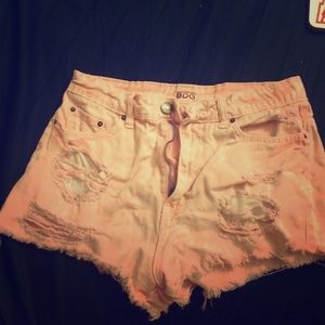Pink high waisted jean shorts