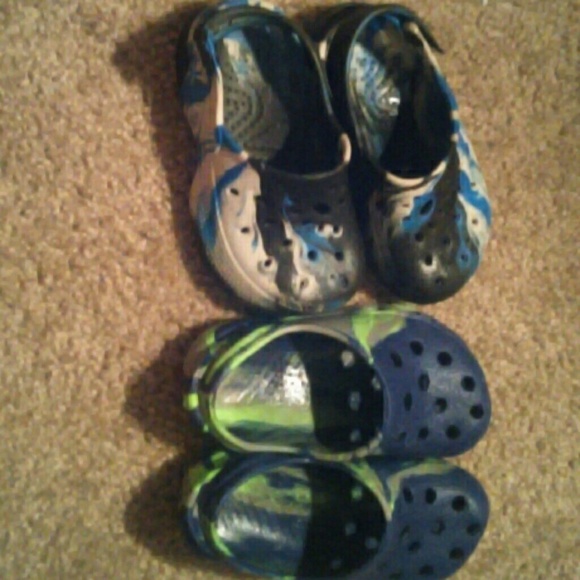 Two pairs of little boys crocks