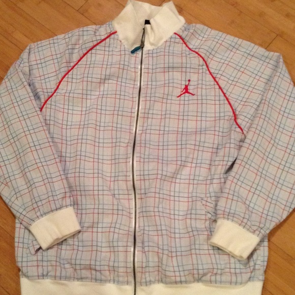 Jordan jacket sweater. red white and blue