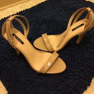 Nude strappy heels