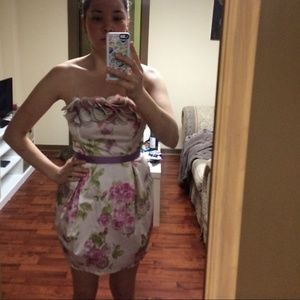 Strapless floral dress