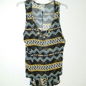 Sheer aztec print top