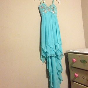 Blue with Diamond prom dress