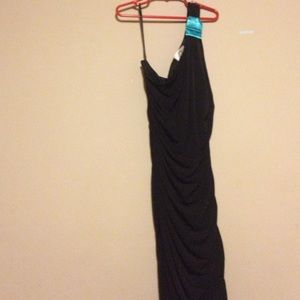 A black skin tight dress