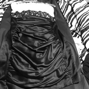 Short black and white prom dress