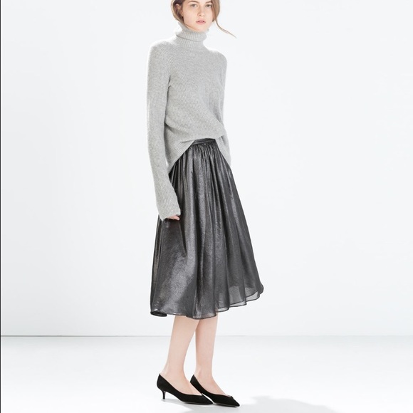 Zara metalic midi skirt