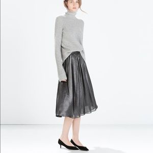 Zara metalic midi skirt