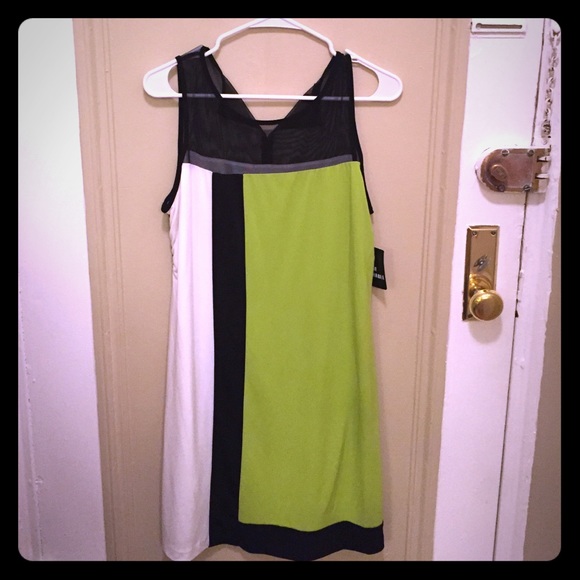 Lime Black & Cream Dress Size 8