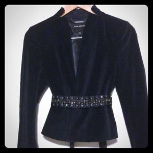 [Club Monaco] navy fitted blazer w rhinestone belt
