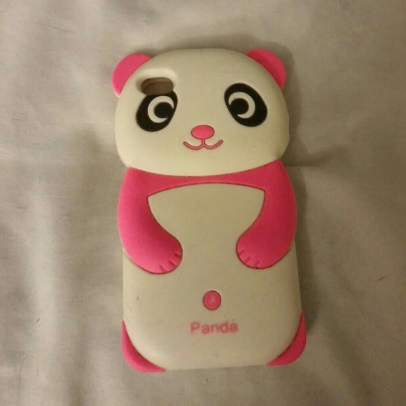 Panda I phone 4 hot pink case