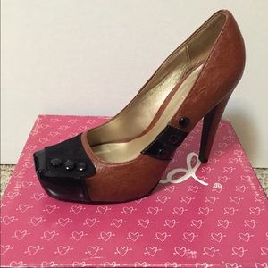 Brown and black heels