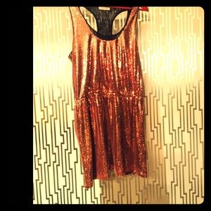 Shiny bronze sequin party dress!
