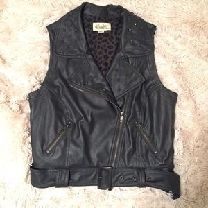 Forever 21 Faux Leather Vest with Studs.