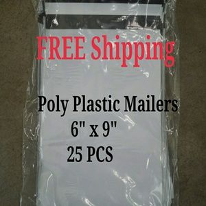 25 NEW bags 6"x9" Poly Plastic Mailers