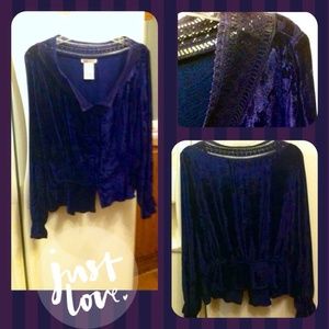 Faded Glory Royal Blue Peplum Shirt