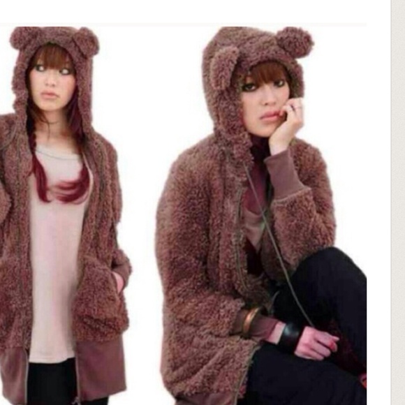 Tops - The BEARY Soft Brown Bear Plush Hoodie-  2 left