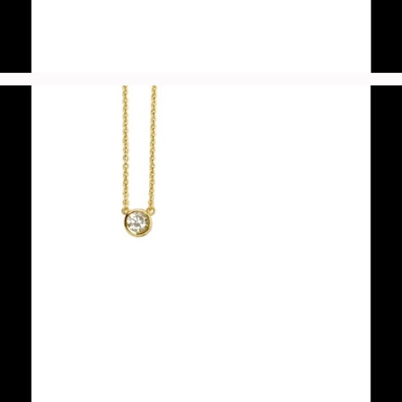 Sterling silver solitaire necklace in gold