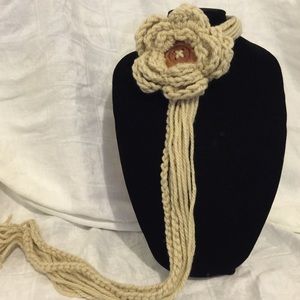 Hand Crochet Flower Scarf