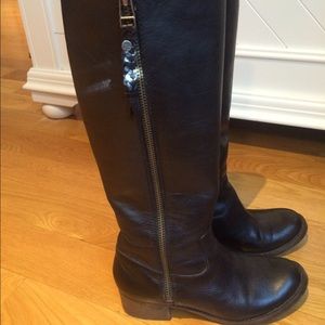 Lucky Brand Black Leather Riding Boots