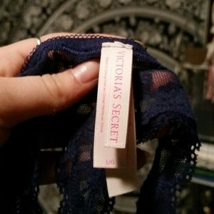 Navy blue VS L lace thong
